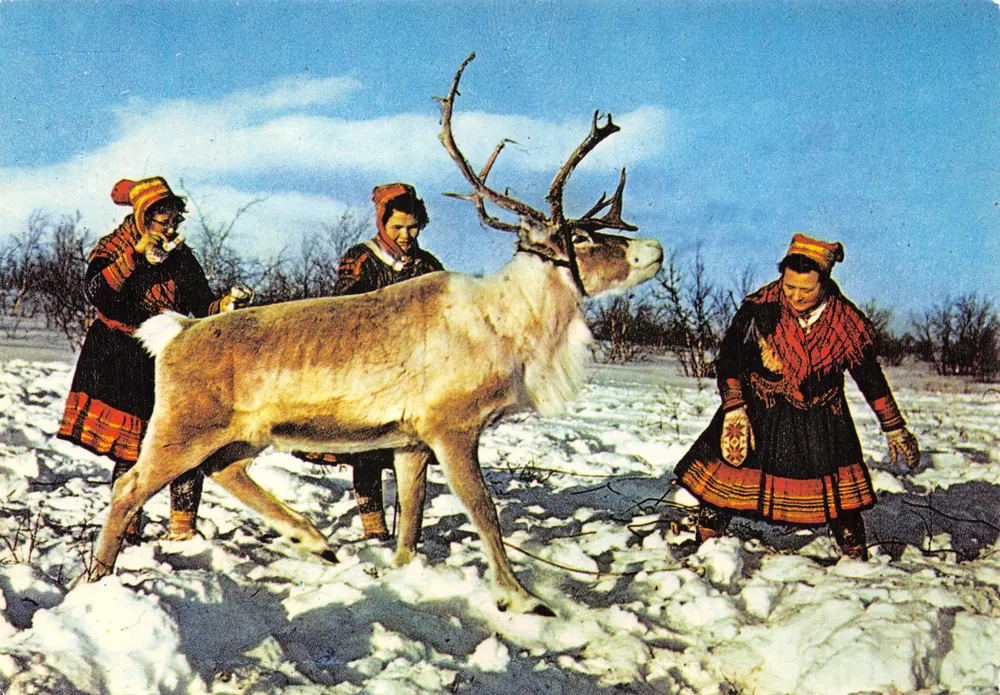 Finmark, Nordschweden — Samen und Rentiere — Verlag MITTET, Nr. M-4115/23 - Vorderseite