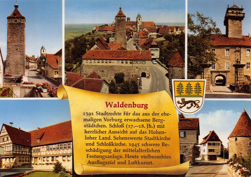 Waldenburg — Ansicht der Festung und des Schlosses — Verlag Metz, Nr. 7112 - Vorderseite