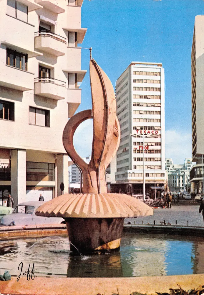Brunnen mit abstrakter Skulptur — Casablanca — Verlag JEFF, Nr. 635.93 - Vorderseite