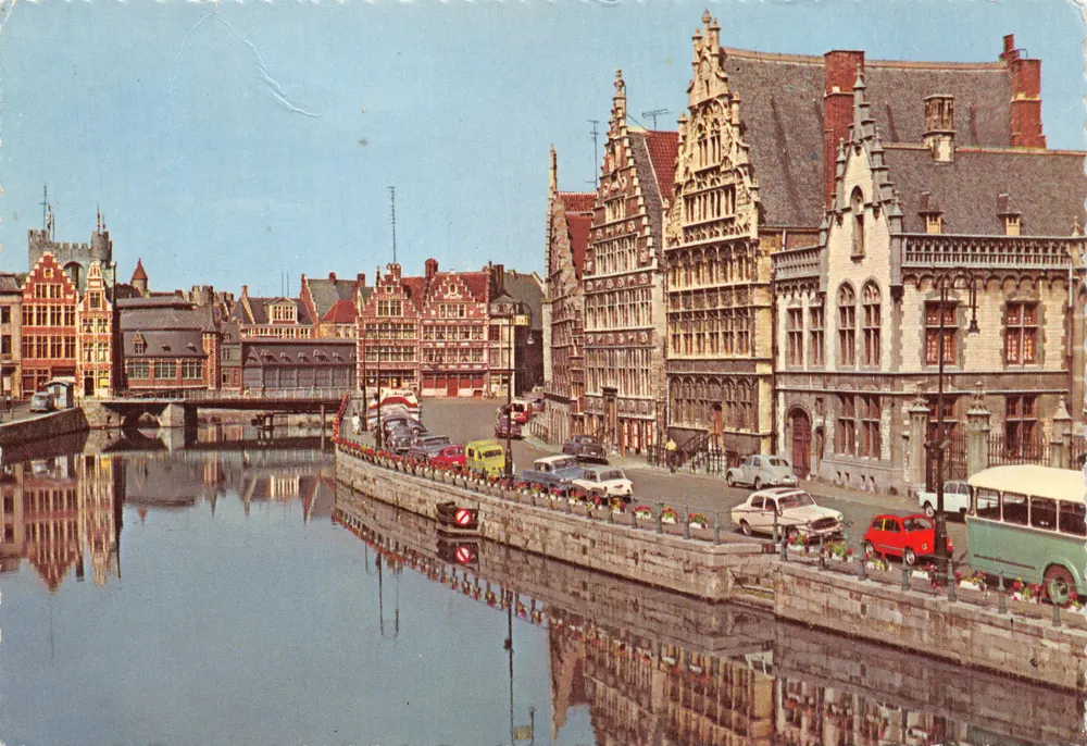Gand — Ansicht des Kanals mit historischen Häusern — Verlag nicht sichtbar - Vorderseite