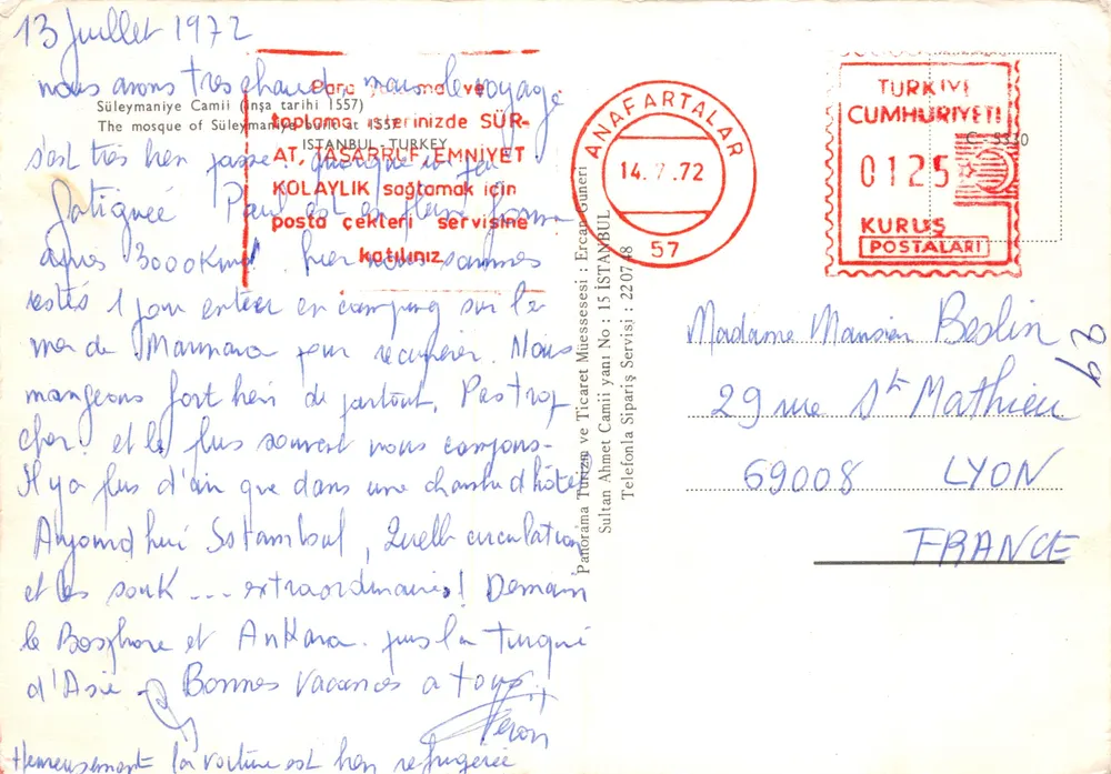 Sultanahmet — Moschee Süleymaniye — Verlag ANAFARTALAR - Rückseite