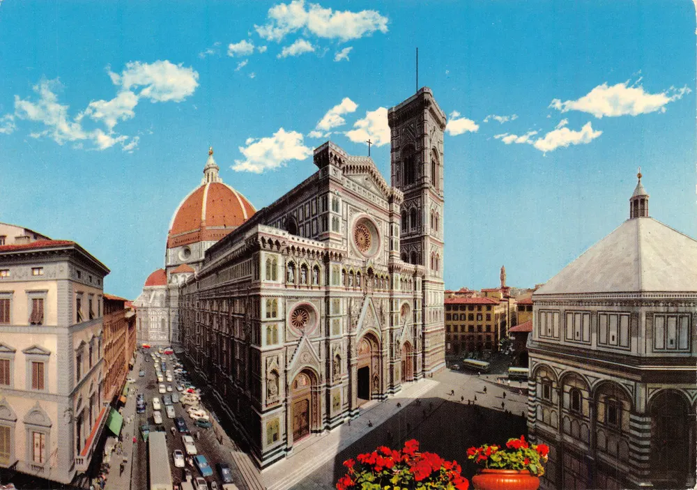 Florence — Kathedrale und Baptistenturm — Verlag: Giusti di S. Becocci, Florence - Vorderseite