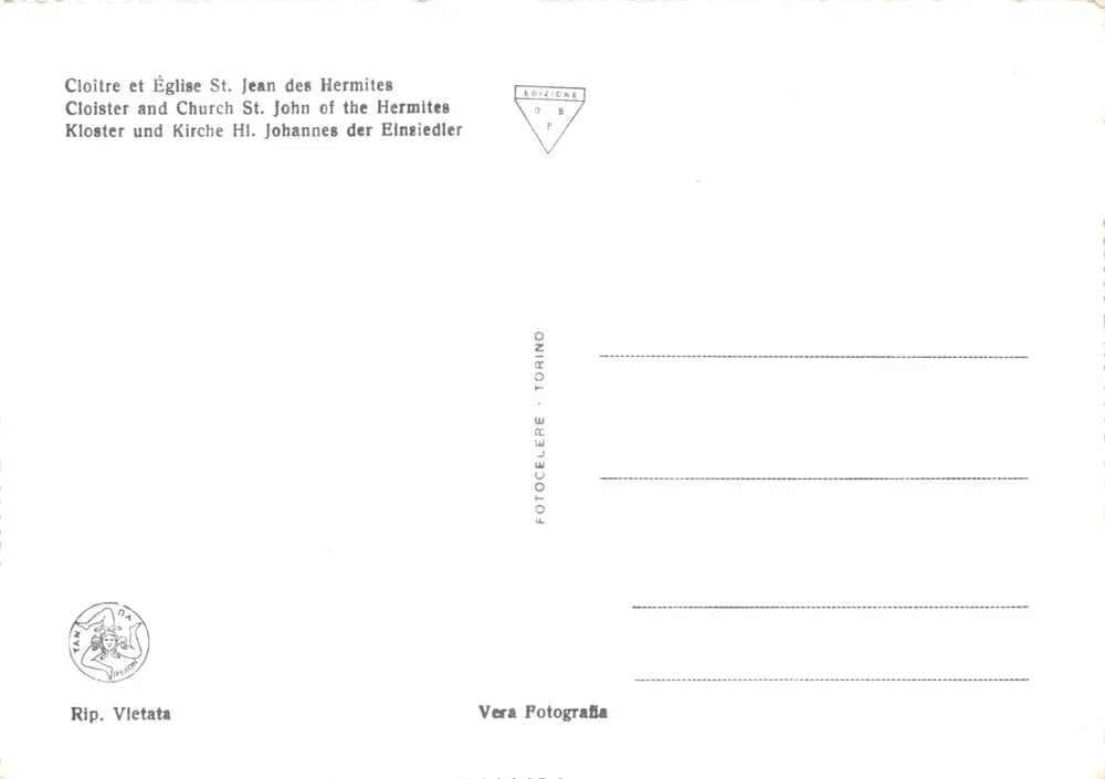 Palermo — Klostergarten und Kirche S. Giovanni degli Eremiti — Verlag Rip. Vletata - Rückseite