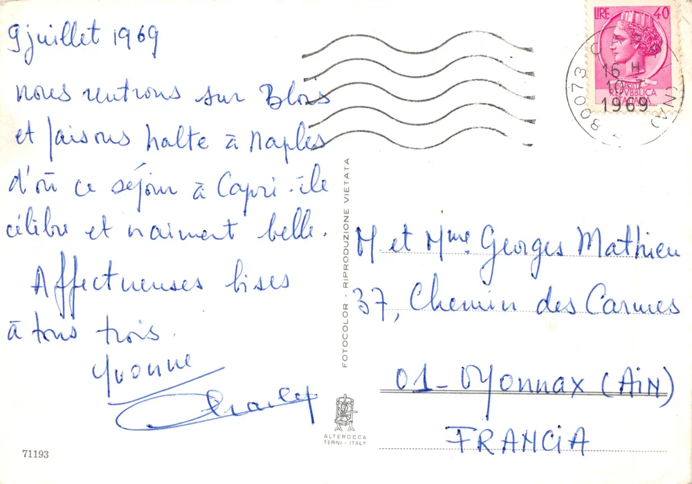 Anacapri — Panoramen, Orangen und Höhle — Verlag ALTEROCCA TERNI-ITALY, n°71193 - Rückseite