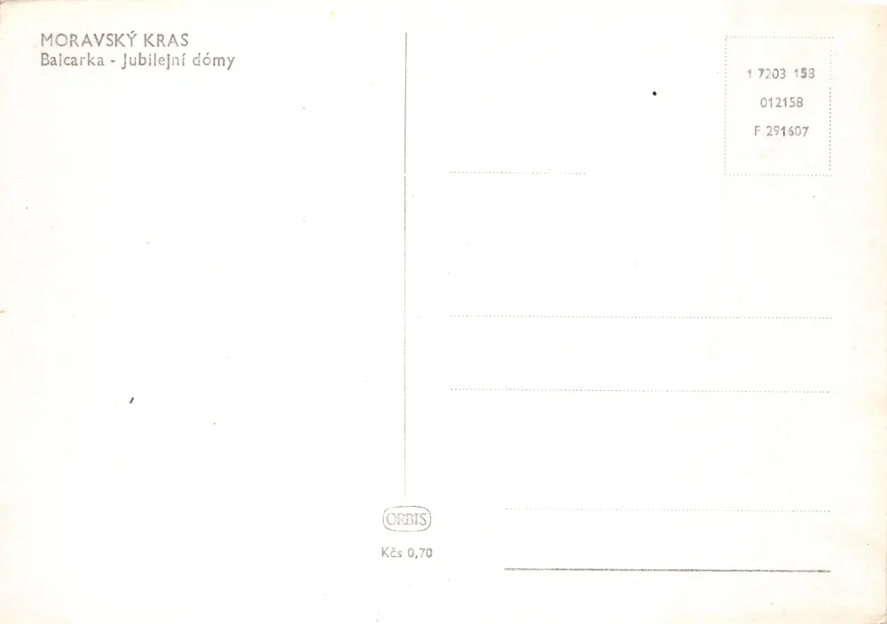 Höhlen von Moravský Kras — Balcarka - Jubiläum der Höhlen — Verlag ORBIS - Rückseite