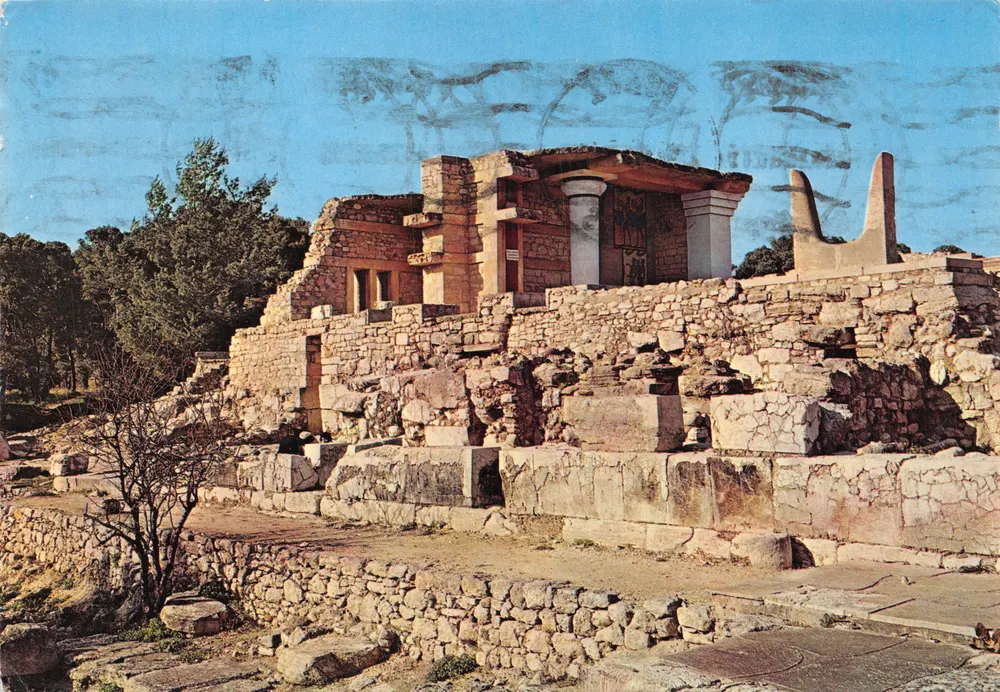 Knossos — südliche Eingang des Palastes und heilige Hörner aus Kalkstein — Verleger nicht sichtbar - Vorderseite