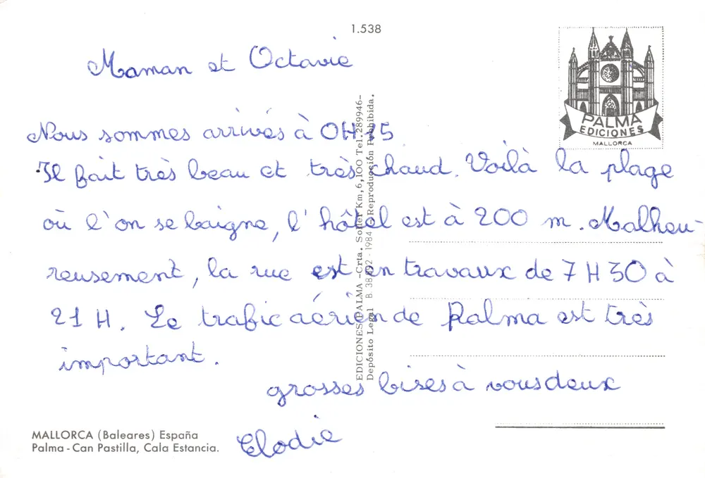 Can Pastilla — Luftbild des Hafens und der Strand — Éditions Palma - Rückseite