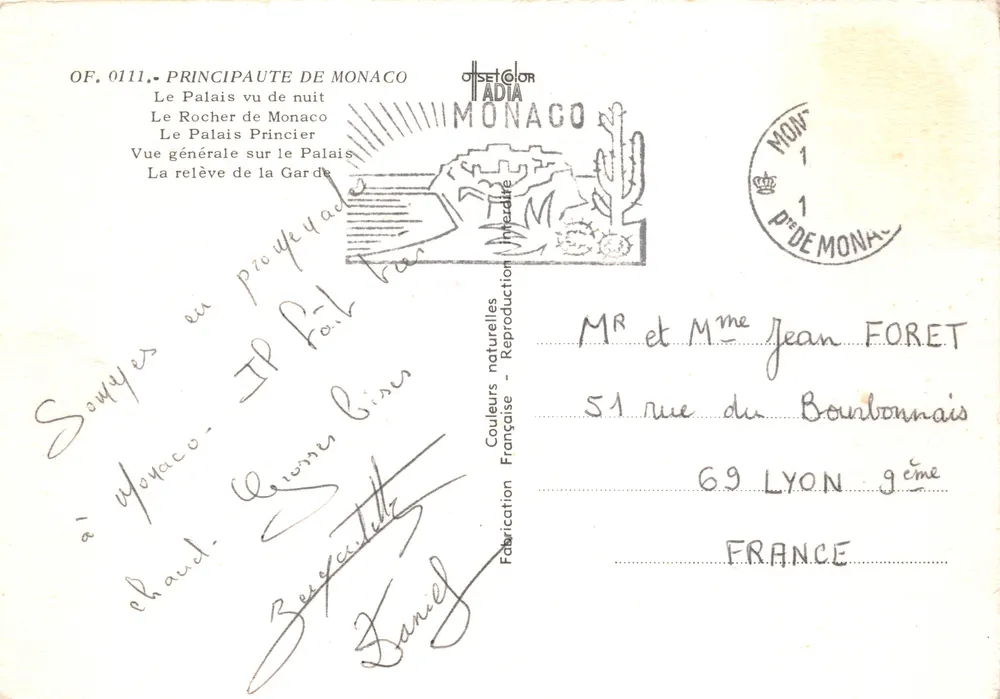 Principat von Monaco — Ansicht des Palastes, der Felsen und der Garde - Rückseite