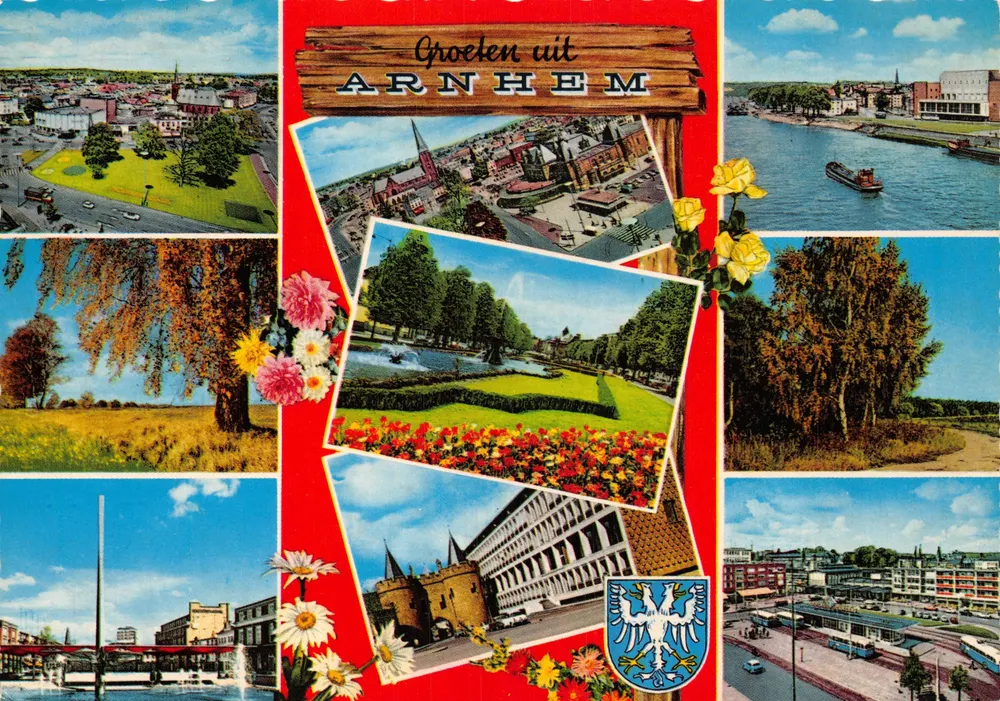 Arnhem — Panoramablick und städtische Szenen — Verlag MUVA, Nr. 766/9 - Vorderseite