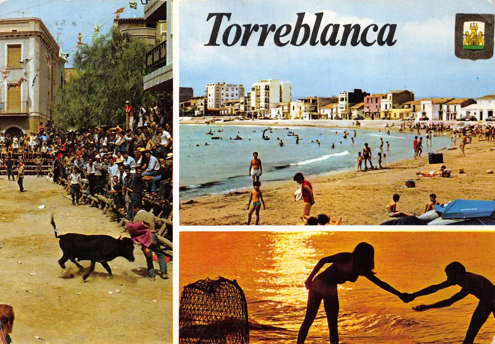 Torreblanca — Ansicht der Strand und Stierkampf — Editions FISA, n°6 - Vorderseite