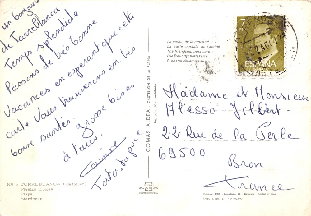 Torreblanca — Ansicht der Strand und Stierkampf — Editions FISA, n°6 - Rückseite