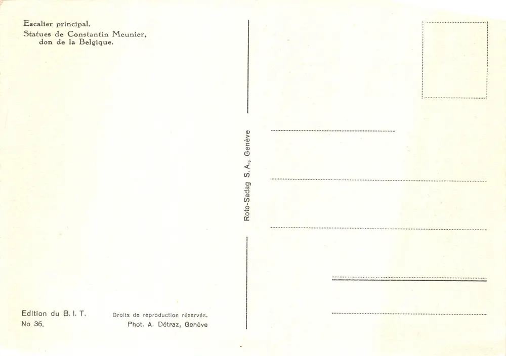 Haupttreppe — Internationales Arbeitsamt — B.I.T.-Ausgabe Nr. 36 - Rückseite