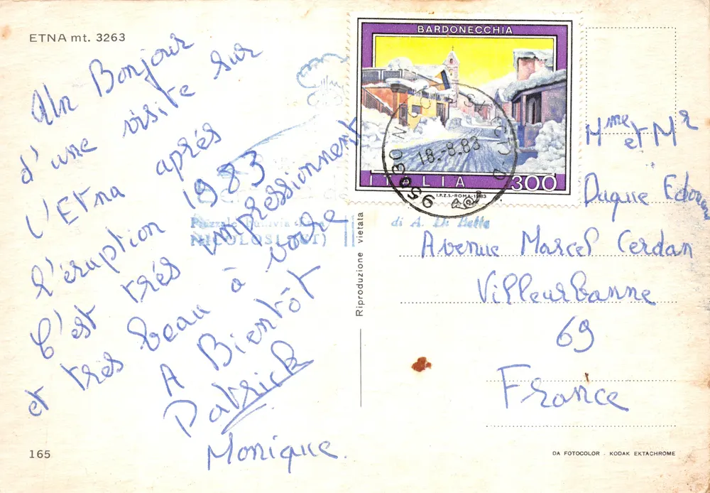 Ausbruch des Ätna — vulkanische Szenen — Verlag DA FOTOCOLOR - Rückseite