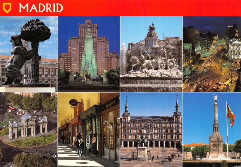 Madrid — collage de monumentos e ruas — L. DOMINGUEZ, S.A - Frente
