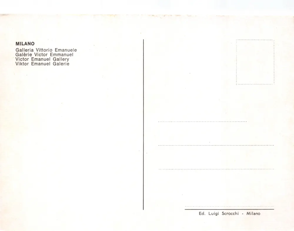 Mailand — Galerie Victor Emanuel — Ed. Luigi Scrocchi - Mailand - Rückseite
