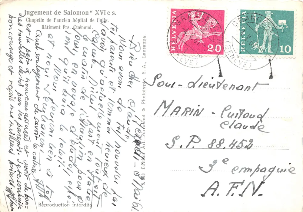 Das Gericht Salomons — Fresko — Edition Frs. Cuénoud, S. 063 - Rückseite