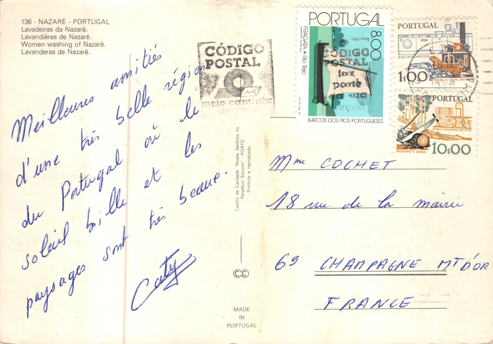 Wäscherinnen von Nazaré — Szenen des Wäschens im Freien — Verlag CÓDIGO POSTAL - Rückseite