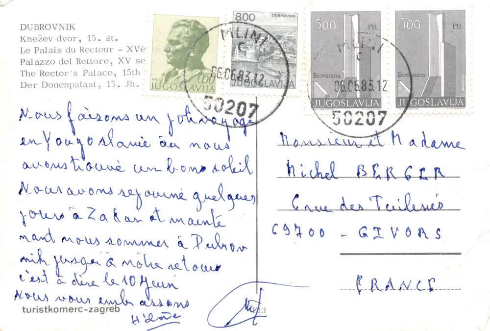 Dubrovnik — Palast des Rektors — Verlag touristkomerc-zagreb - Rückseite