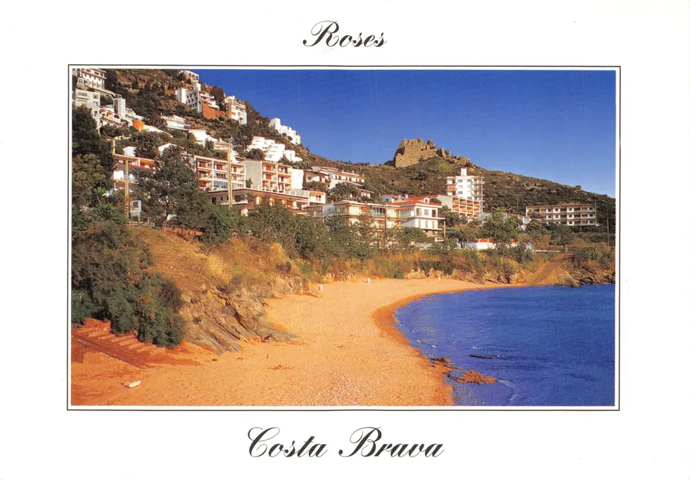 Roses — praia e colina com castelo — editor PIC - Frente