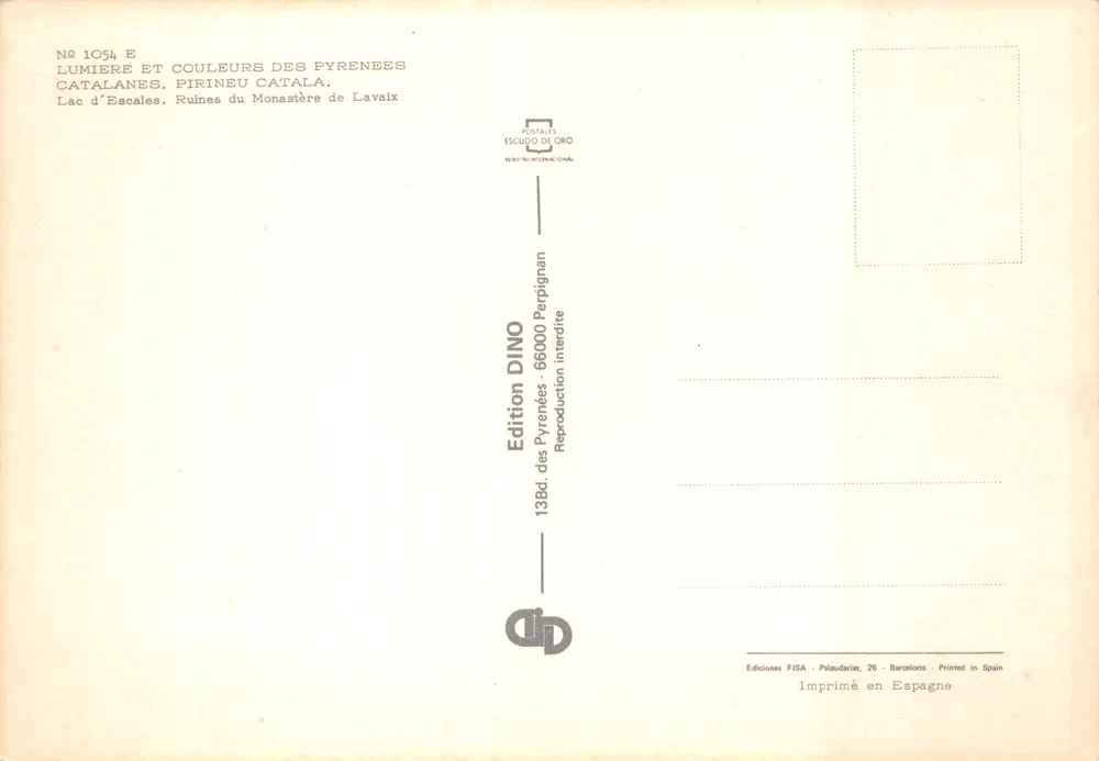 See Escales — Ruinen des Klosters Lavaix — Verleger Editions DINO - Rückseite