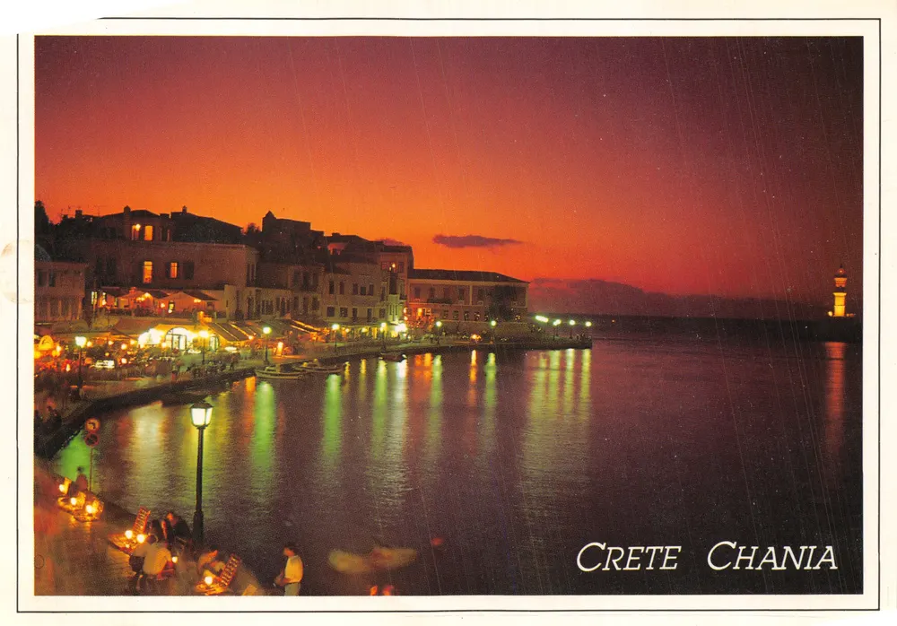 Chania — Ansicht des Hafens bei Dämmerung — Edition Marmatakis Brothers - Vorderseite