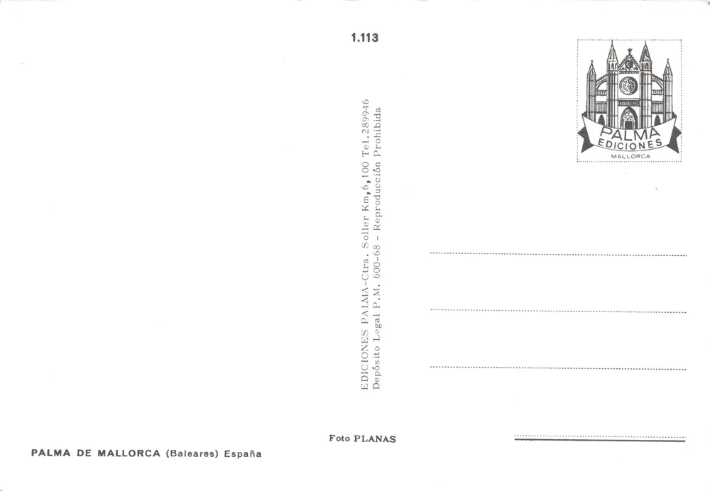 Palma de Mallorca — nächtliche Aussicht und Sonnenuntergang — Palma Editions - Rückseite