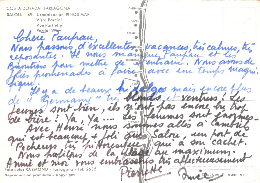 Salou — Teilansicht der Costa Dorada — Verlag RAYMOND, Tarragone - Rückseite