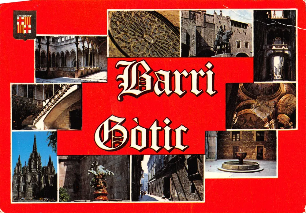 Gothischer Viertel — Collage von Monumenten und Gassen — Verlag ESCUDO DE ORO, N° 387 - Vorderseite
