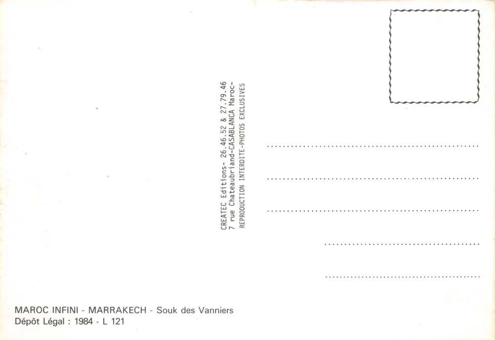 Marché aux paniers — Souk des Vanniers à Marrakech — Éditions CREATEC - पीछे