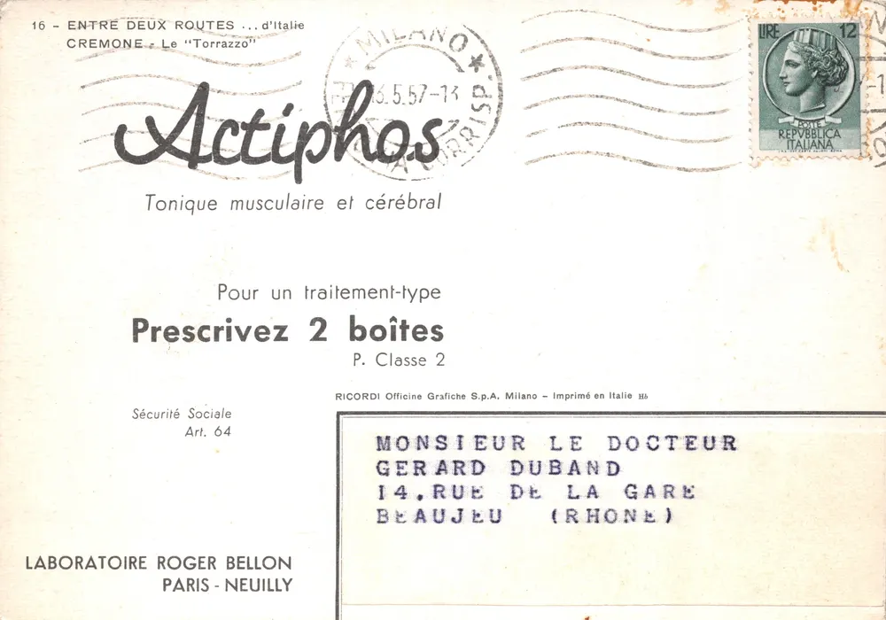 Cremone - Le 'Torrazzo' — vue des tours et de la cathédrale — Actiphos - Verso