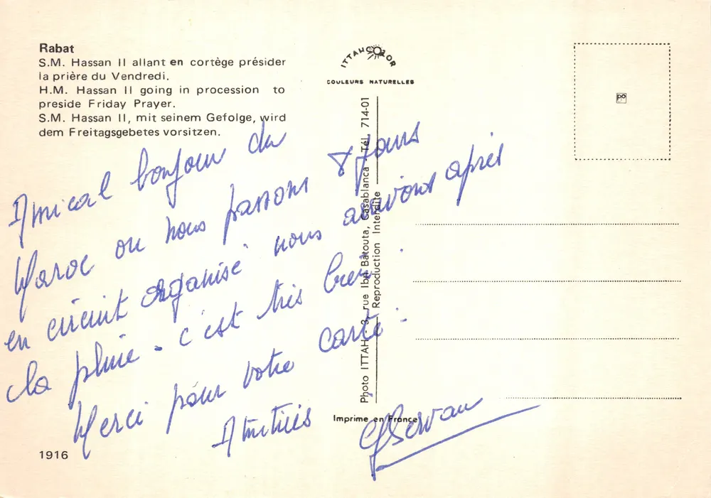 Rabat — Prozession von Hassan II zur Freitagpredigt — Verlag ITTAHOR - Rückseite