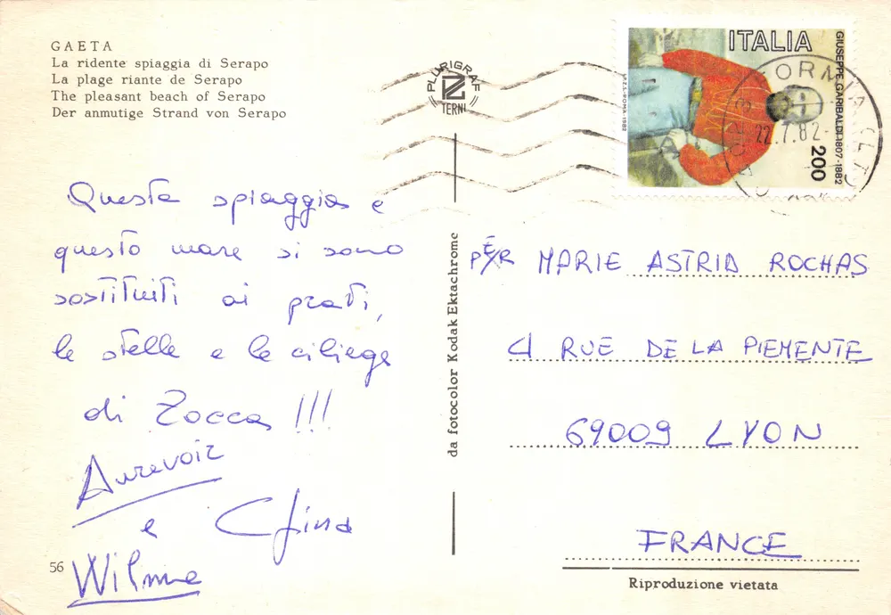 Gaeta — plage de Serapo — éditeur Plurigrane Terni, n°56 - Verso