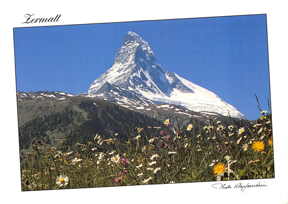 Zermatt — Ansicht des schneeverhüllten Matterhorns — Photo Klopfenskein - Vorderseite