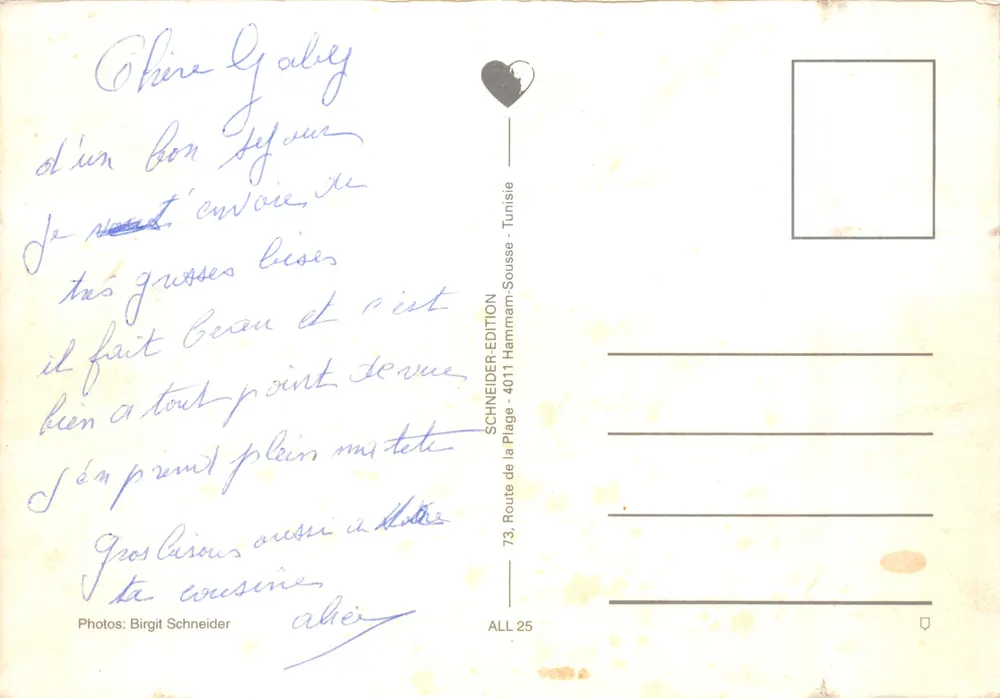 Tunisie — collage de scènes locales — Schneider-Édition - Verso
