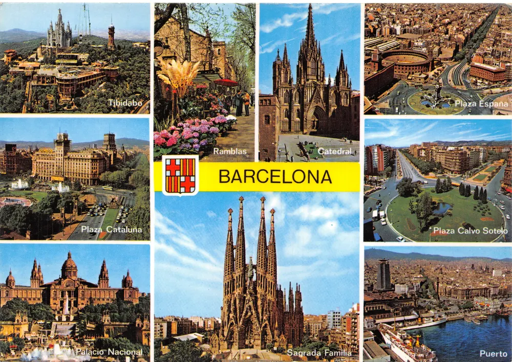 Barcelone — vue panoramique de lieux emblématiques — Kolorham - Recto