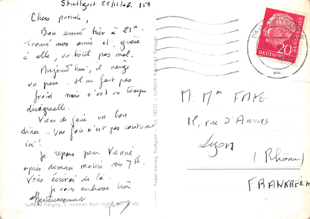 Stuttgart - Fernsehturm, Höhe 211 m — Verlag Luftbild-Verlag Brugger, Nr. 92312 - Rückseite