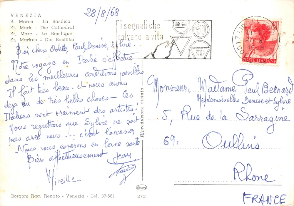 Venedig - Basilika San Marco — Luftbild — Verlag Borgoni Rag. Renato, n° 273 - Rückseite
