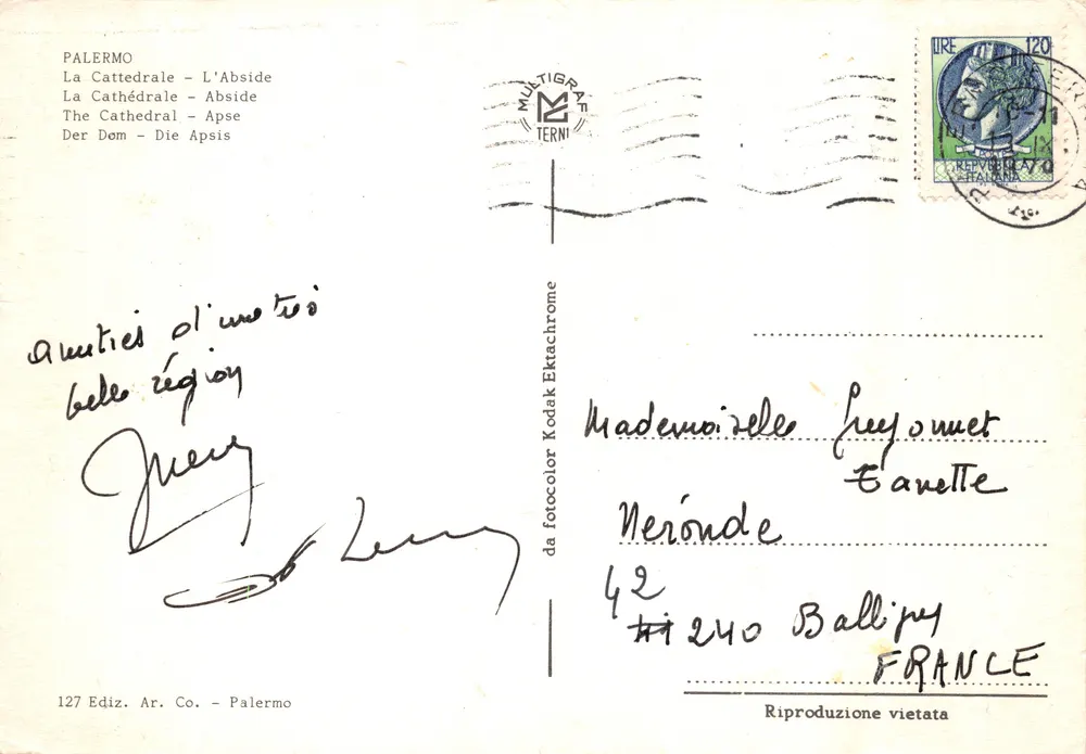 Palerme — La Cathédrale - L'Apside — éditeur MULTIGRAF TERNI n°127 - Verso