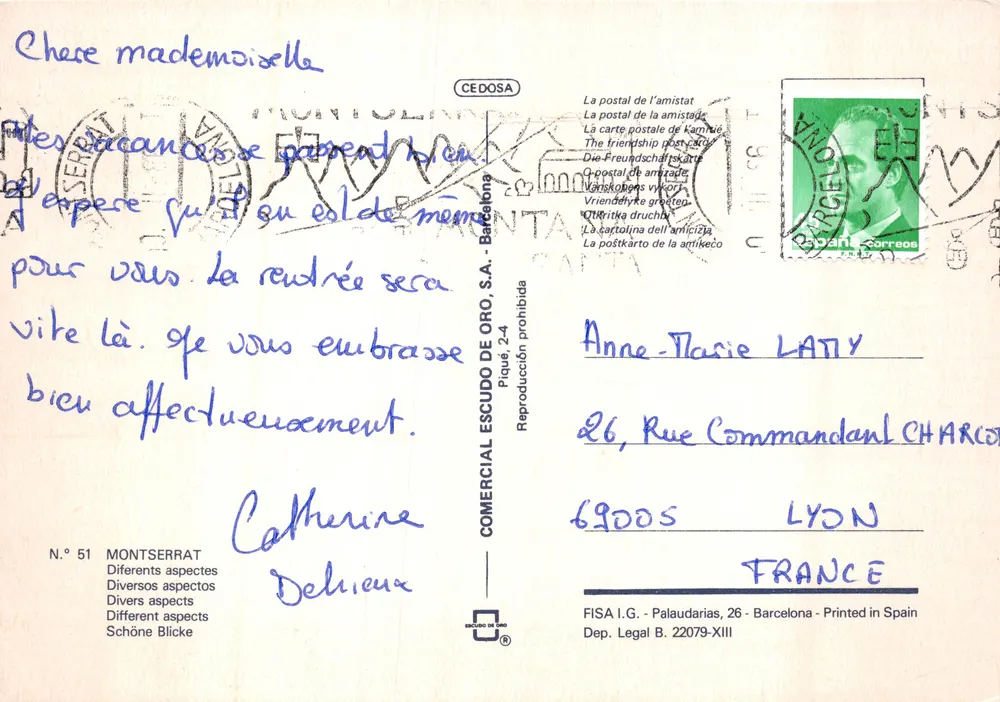 Montserrat — différents aspects — éditeur COMERCIAL ESCUDO DE ORO, S.A. n° 51 - Verso