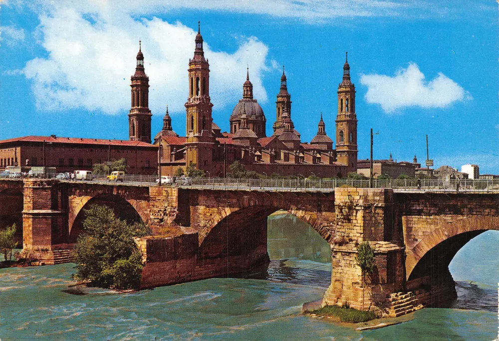 Zaragoza — Steinbrücke über den Ebre — Verlag COBAS & Cía, Nr. 97 - Vorderseite