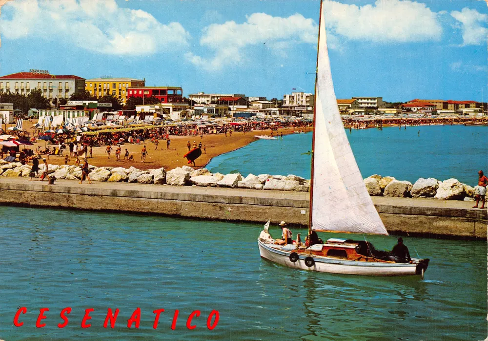 Cesenatico — Ansicht des Hafens und der Strand — Ediz. Emmepi - Rimini - Vorderseite