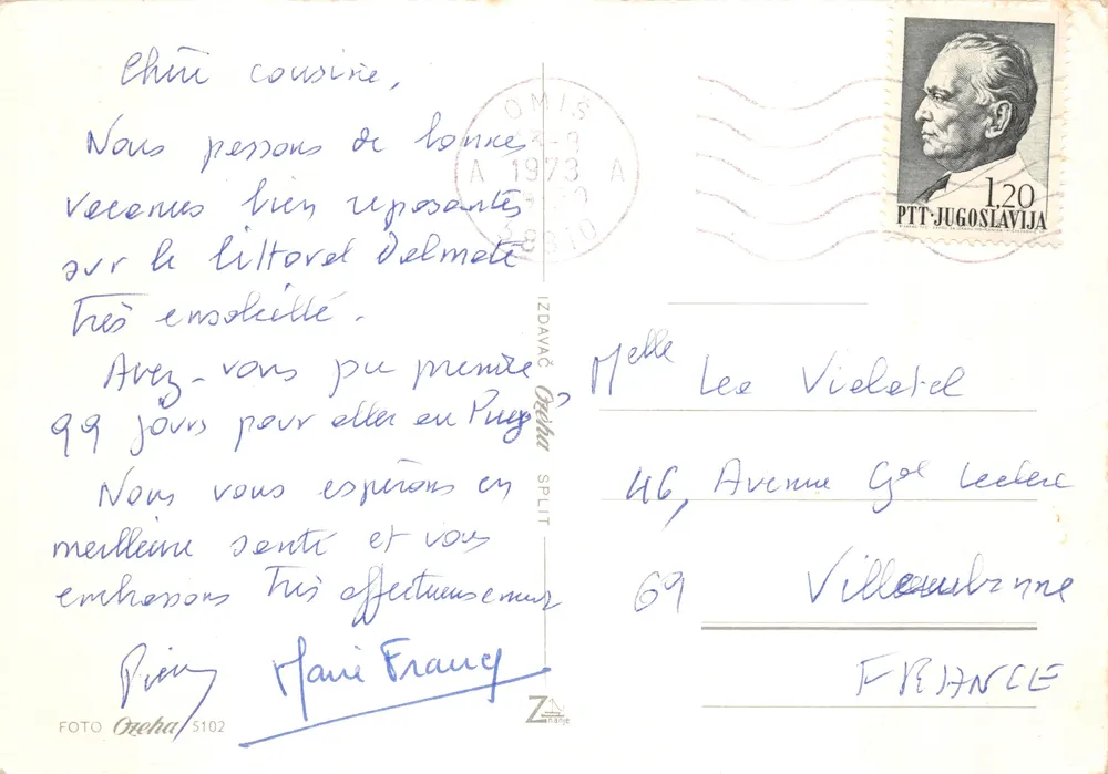 Omiša — Panoramablick und Denkmäler — Verlag FOTO Ozeha - Rückseite
