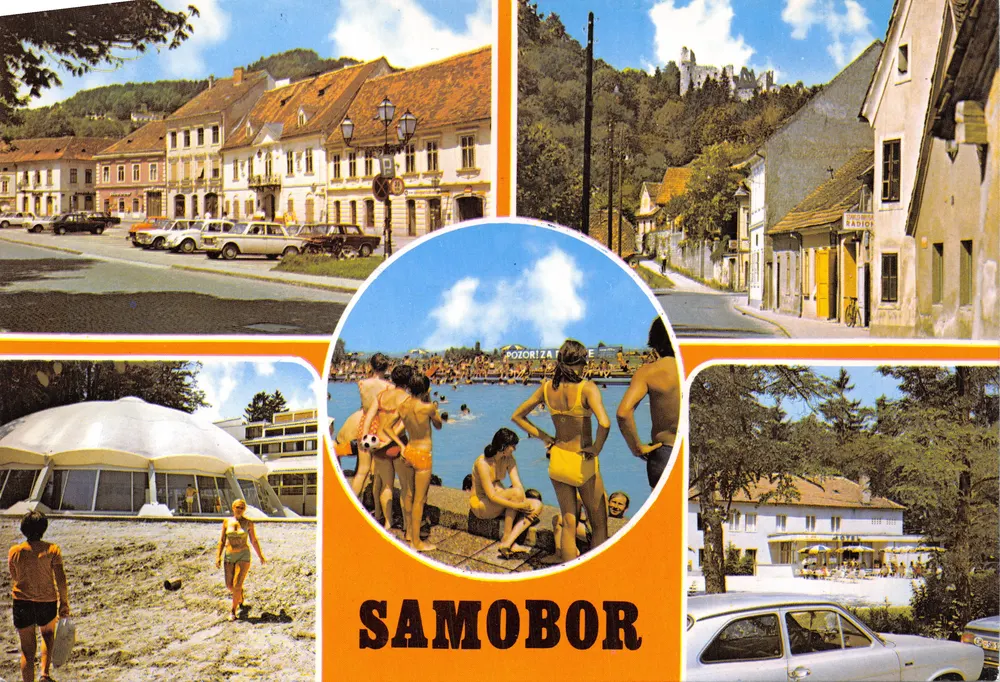Samobor — Panoramablick mit Schloss und Strand — VERLEGER 'VJESNIK' — Zagreb - Vorderseite
