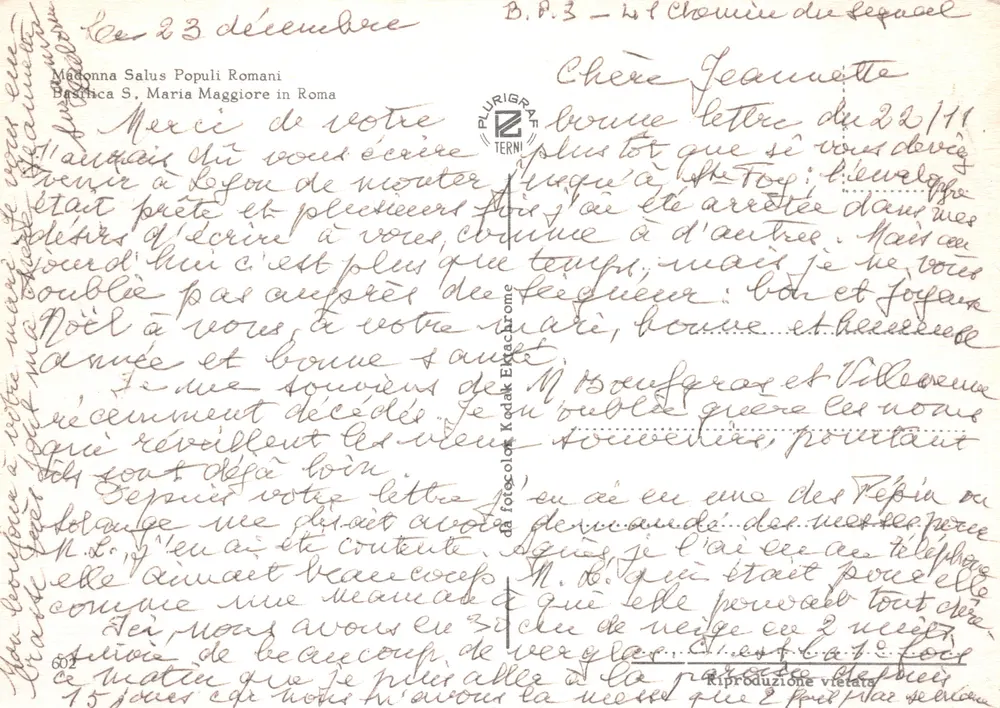 Maria mit dem Kind — byzantische Ikone — Verlag PLURIGRAF TERNI - Rückseite