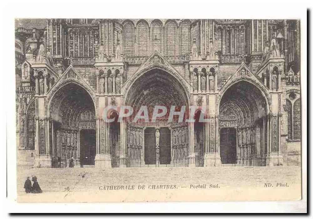 Catedral de Chartres — Portal Sul — ND. Fot. - Frente
