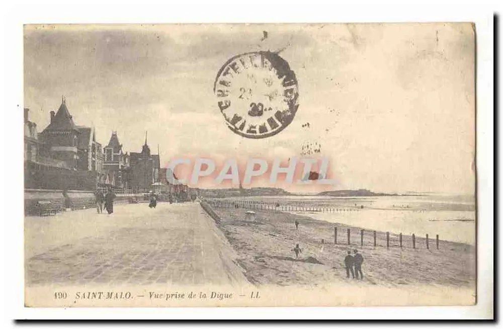 Saint-Malo — Vista tomada desde la Digue — I.L. - Anverso
