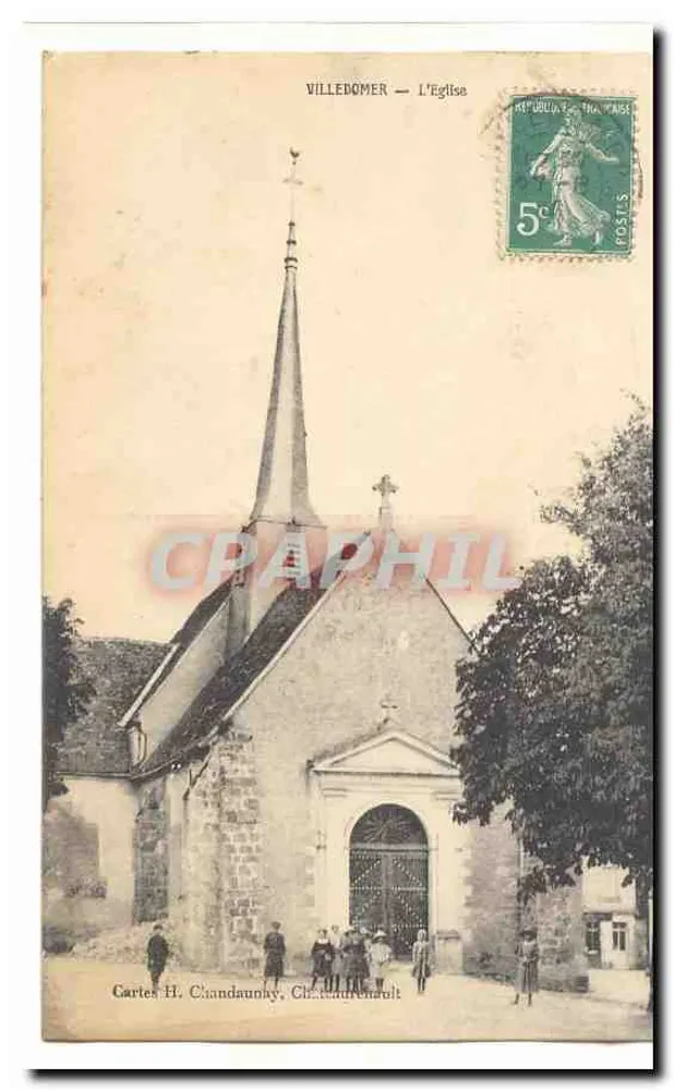 Villedomere — A Igreja — Cartas H. Chandaunky, Châteaurenault - Frente