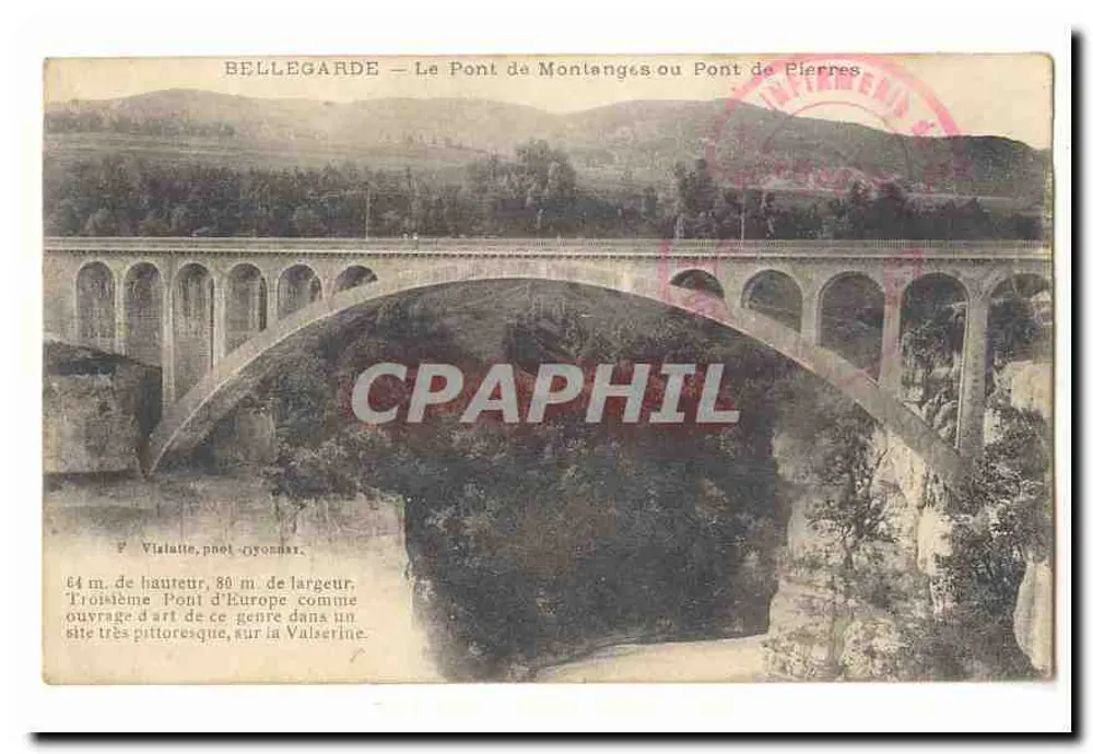 Bellegarde — Die Montlanges-Brücke oder Steinbrücke — P. Vialatte, phot. Lyon - Vorderseite
