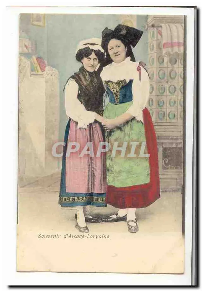 Zwei Frauen im Kleid der Elsass-Lothringen — Erinnerung an Elsass-Lothringen - Vorderseite