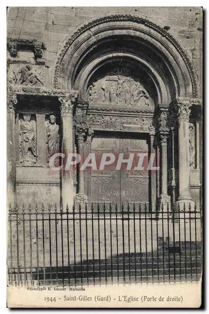 Saint-Gilles (Gard) — Die Kirche (Rechte Tür) — Phototypie E. Lacour, Marseille - Vorderseite